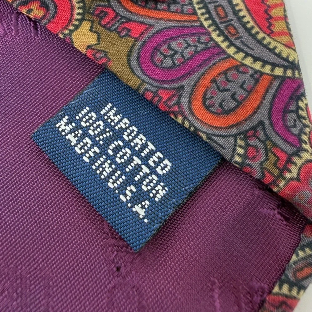 Liberty of London Necktie Mens OS‎ Multicolor Paisley 100% Cotton Made in USA